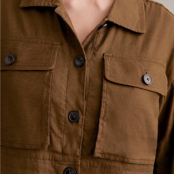 Maeve Flounced Utility Shirt Jacket - Picture 4 of 7